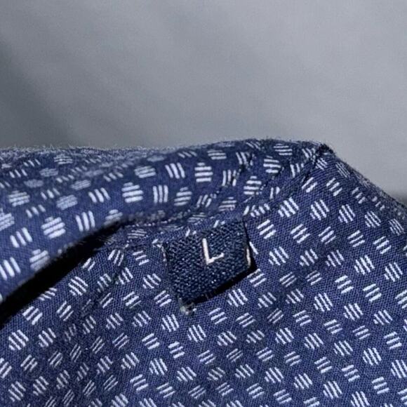 Lufian Elegant Blue Slim Fit Button Front Shirt | Sz L - Picture 6 of 6